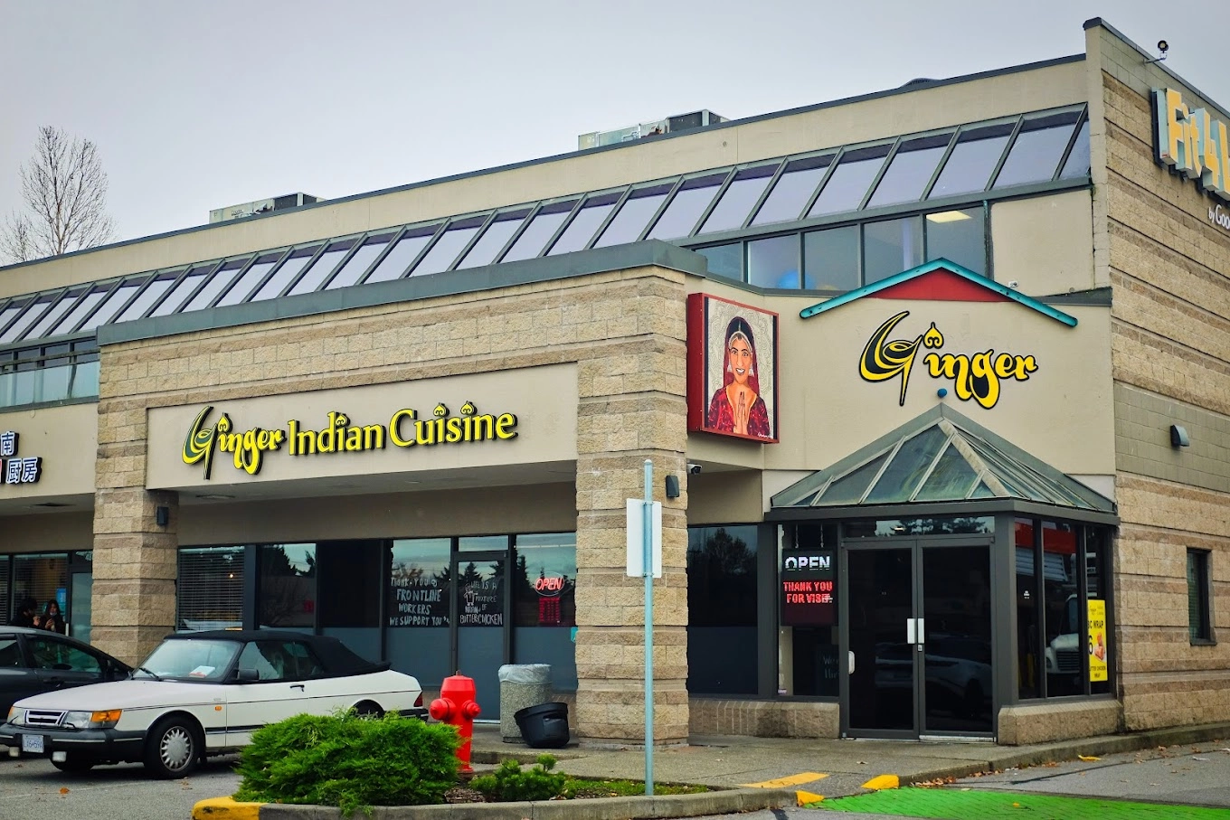 Ginger Indian Cuisine restaurant exterior at Garden City Shopping Centre, 9100 Blundell Rd, Richmond BC