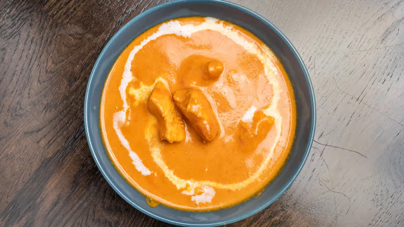 Butter chicken in a creamy tomato sauce at Ginger Indian Cuisine, Richmond BC